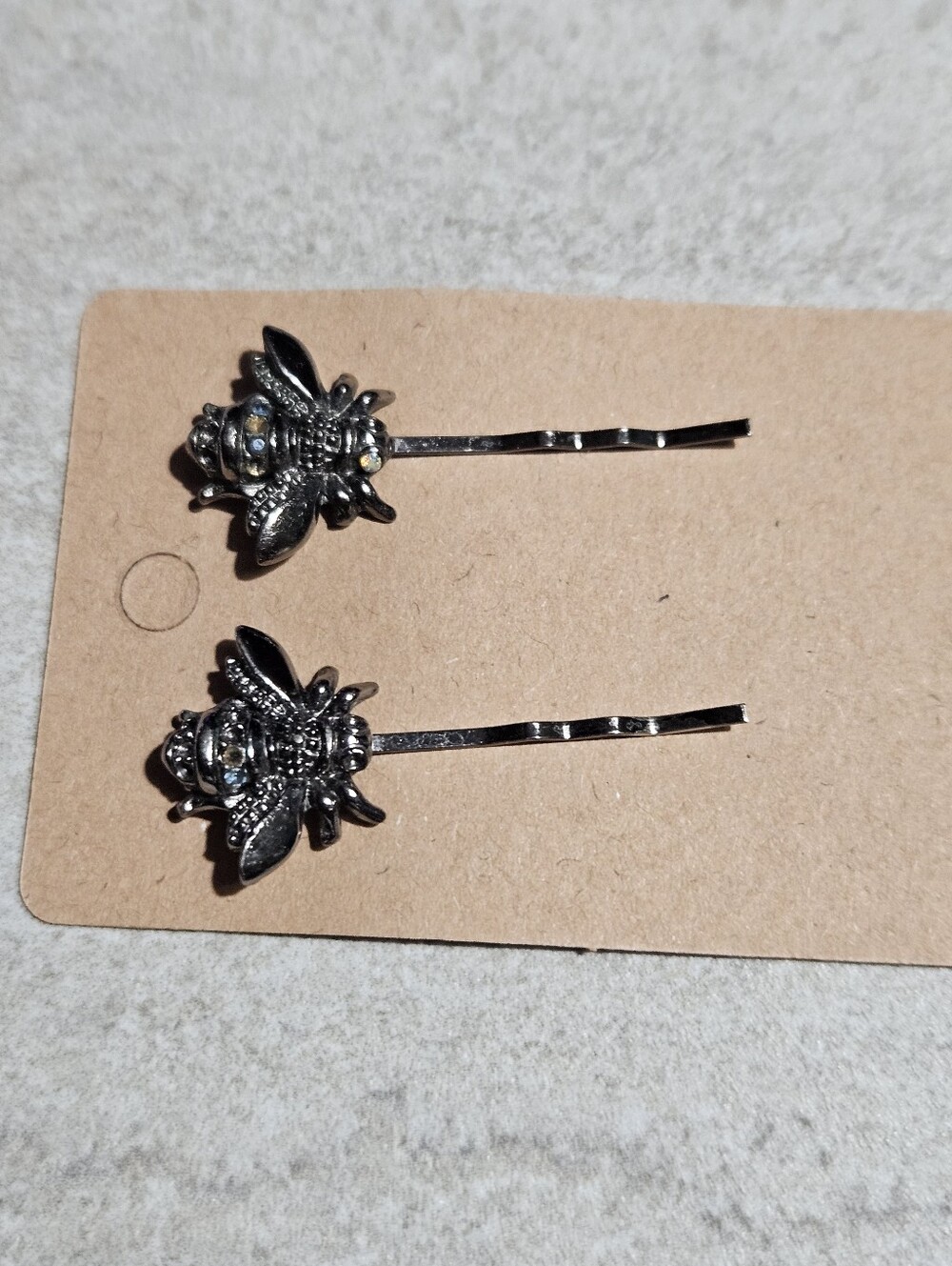 Bee Motif Black Crystal Hair Pins - Women Accessories - Picture 3 of 4